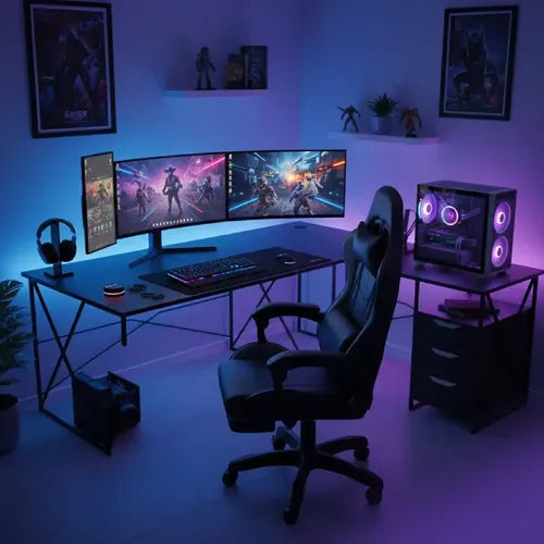 Silla Gamer Ergonómica Reclinable Con Apoya Pies Base Giratoria De Cuero Sintético Negro Circle Line CL-GC001 — imagen 2