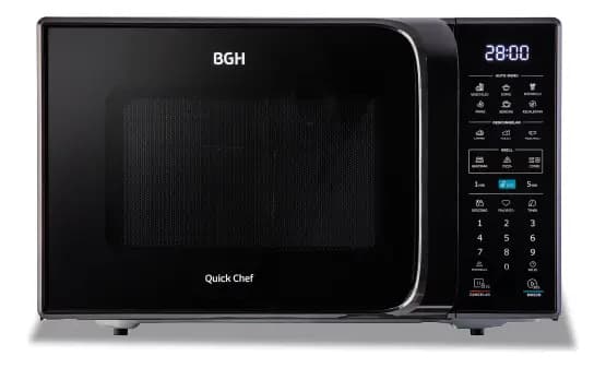 Microondas Bgh Eco Negro Digital 23 Litros 800w Negro