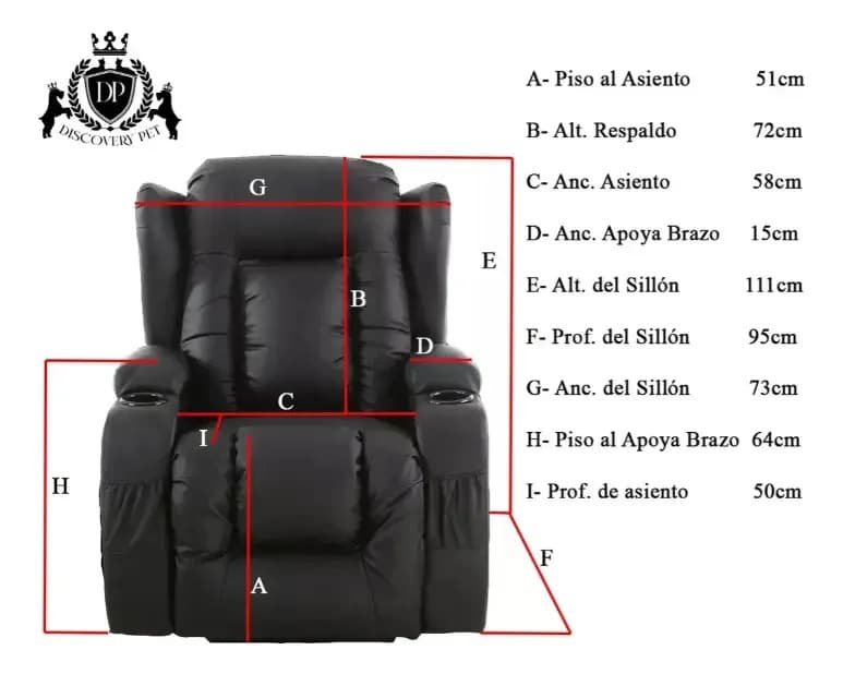 Sillon Masajeador Majestic Excalibur Manual Negro — imagen 5