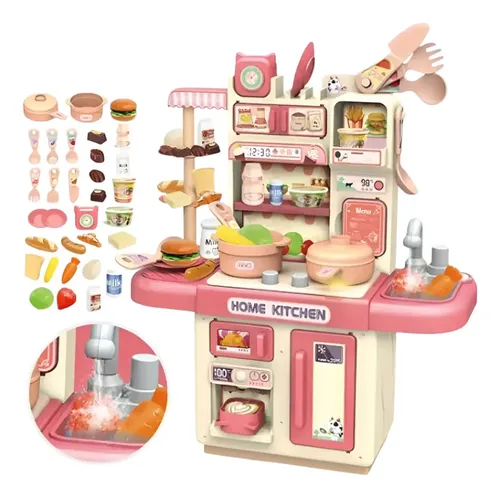 Mini Cocinita Infantil Con Luz Sonido + 30 Accesorios Multicolor