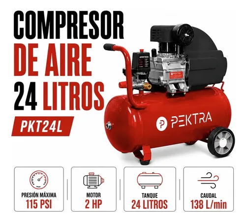 Compresor de aire Pektra PKT24L de 24 litros, el más vendido de Argentina