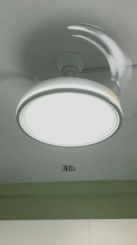 Ventilador Retractil De Techo Novohome Luz Calida Fria Neutra 6 Velocidades 4 aspas Color Blanco — imagen 2