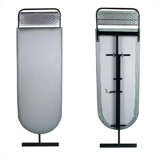 Tabla Planchar Aluminizada Reforzada Plegable Xl Negro Aluminizado Gris