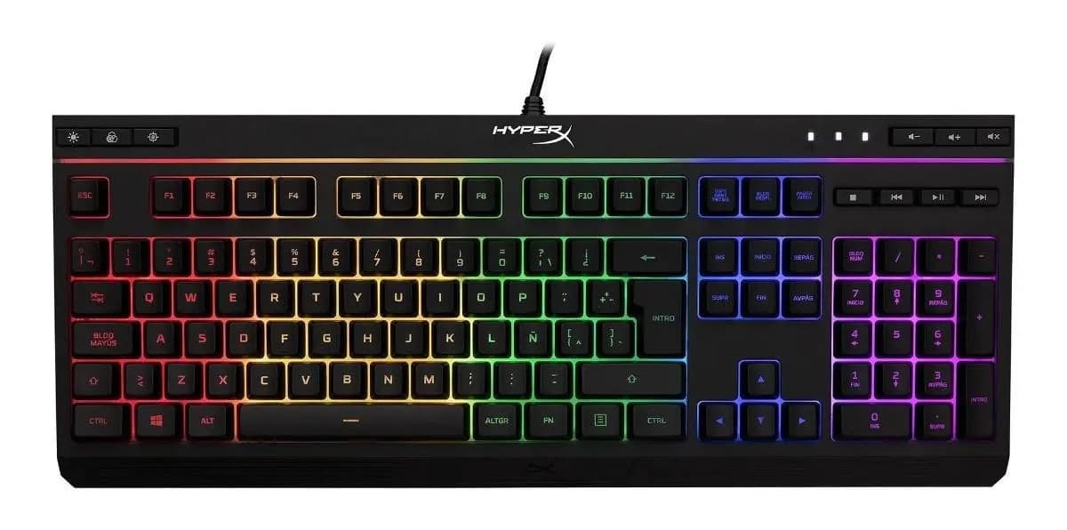 Teclado HyperX Alloy Core RGB Membrana Español Latinoamérica Negro