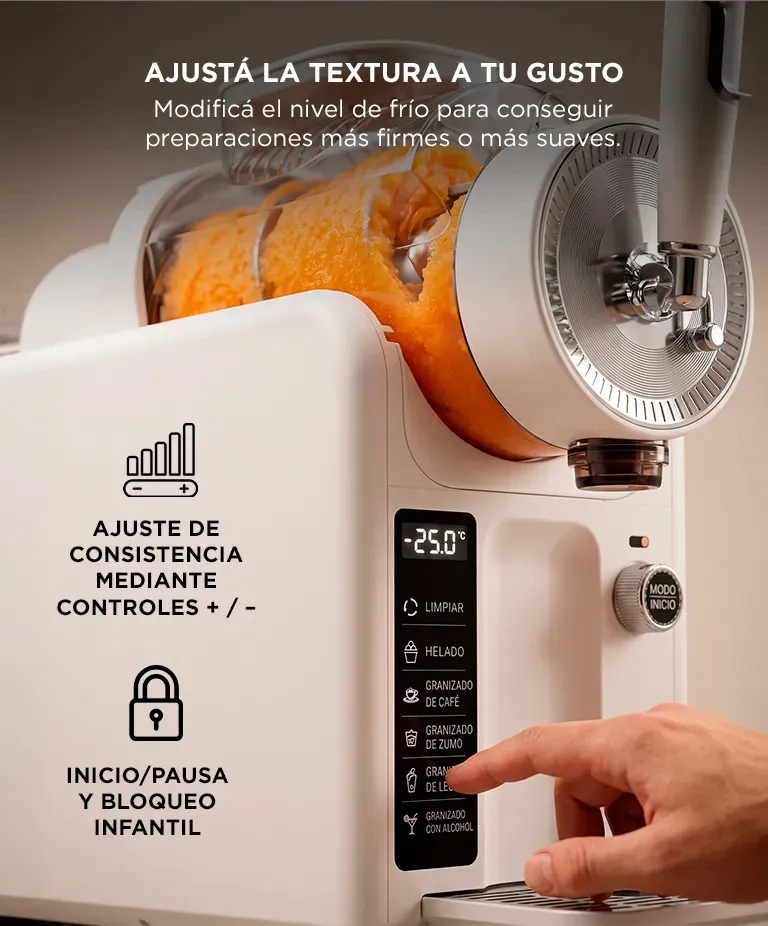 Máquina de Granizados y Helado CUK by Gadnic MHELA011 — 2 L, Compresor — imagen 4