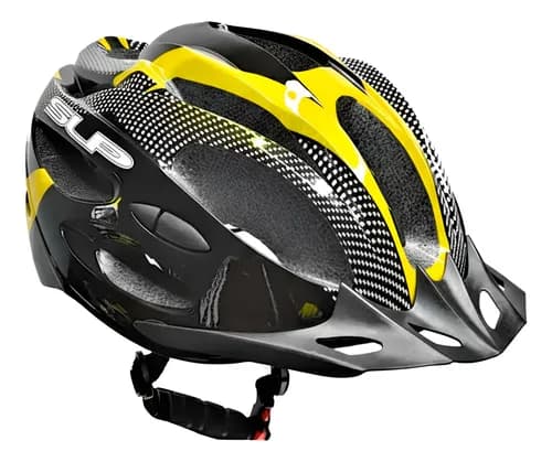 Casco Slp Bicicleta Ciclismo Mtb 13 Vent C/Regulador Color Negro/Amarillo Talle M/L
