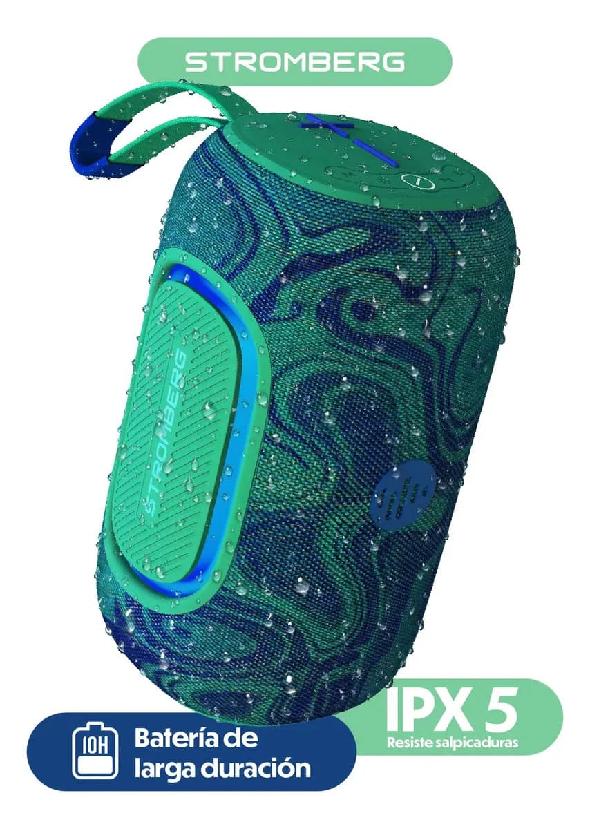 Parlante Portatil Stromberg Burst 2 Inalambrico Ipx5 Fm Color Verde