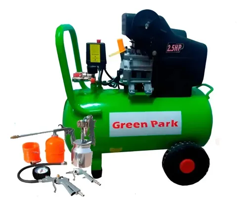 Compresor De Aire 24 Litros 2.5 hp Greenpark + Accesorios
