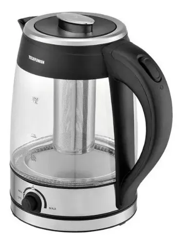Pava Eléctrica Telefunken Pe800 Jarra Vidrio 1.8lt Mate Cafe — imagen 3