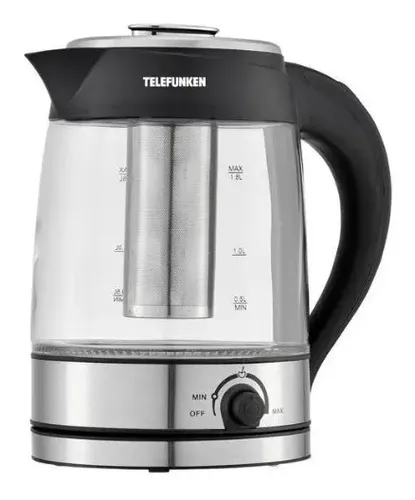 Pava Eléctrica Telefunken Pe800 Jarra Vidrio 1.8lt Mate Cafe — imagen 2