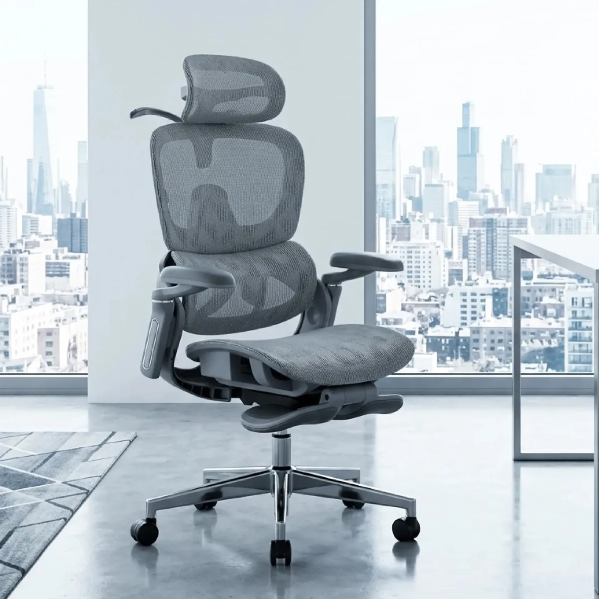 Silla Ergonomica Dyvan E05 Reclinable Con Apoyapies Gris