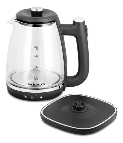 Pava Jarra Electrica Corte Mate Vidrio Led Winco W1719 Color Transparente — imagen 2