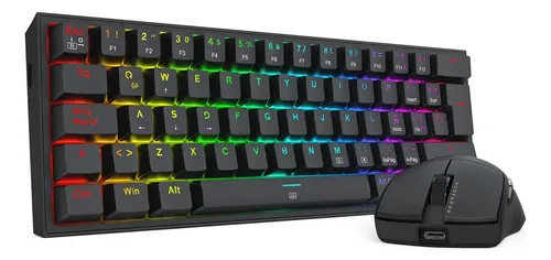 Kit Gamer Redragon S143 Teclado Y Mouse K617RGB SP + M724 Negro
