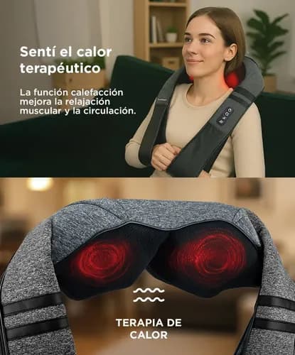Masajeador De Cuello Gadnic Yapeyu Cervical Shiatsu Calor Infrarrojo 8 Nodos 3 Niveles — imagen 4