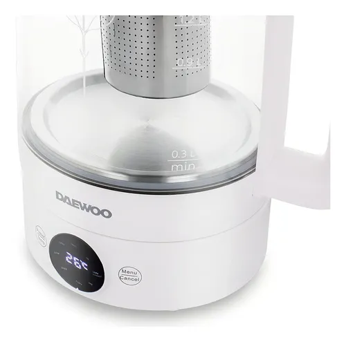 Pava Electrica Digital Infussia 1.5l Infusor Vidrio Daewoo Color Blanco — imagen 3