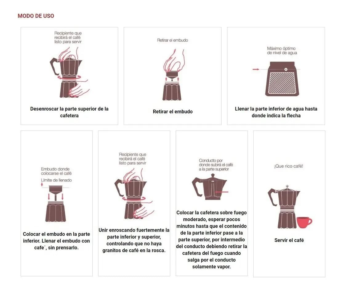 Cafetera Volturno Clásica 12 Pocillos Aluminio Italiana — imagen 3