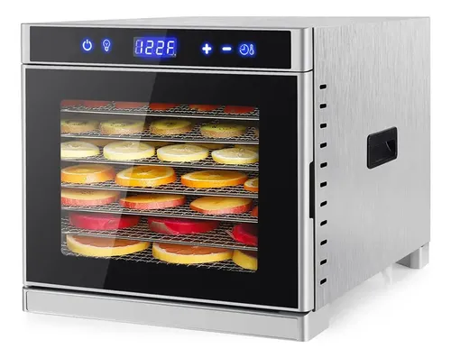 Deshidratador de Alimentos Cuk By Gadnic 8 Bandejas Acero Inox Panel Táctil Digital 630 W Temporizador 35 75 C Ajustable