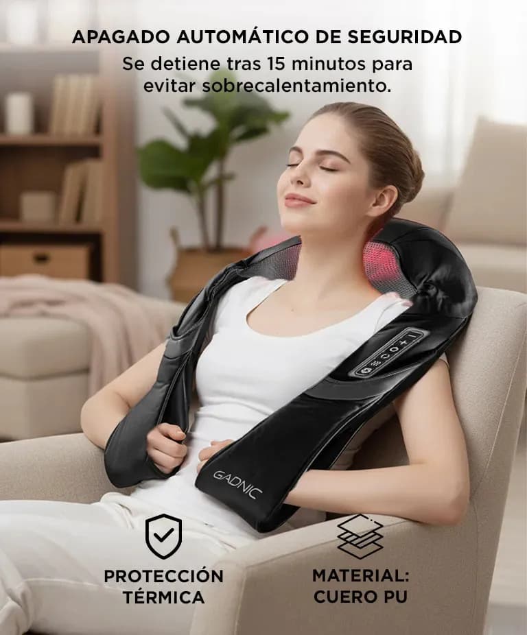 Masajeador Cervical Lumbar Gadnic 8 Nodos Terapia De Calor — imagen 3