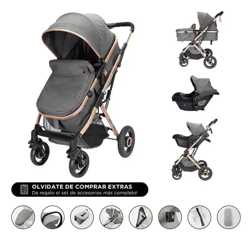 Cochecito Gadnic Mawe Traful 3 en 1 — Con Huevito, Moisés y Accesorios