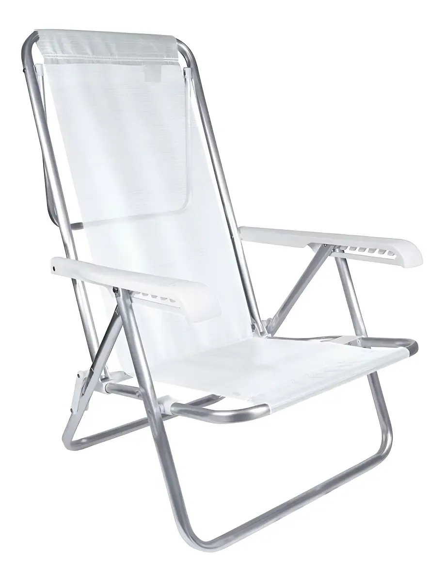 Reposera Silla Aluminio 8 Posiciones Exahome Playa Camping Blanco