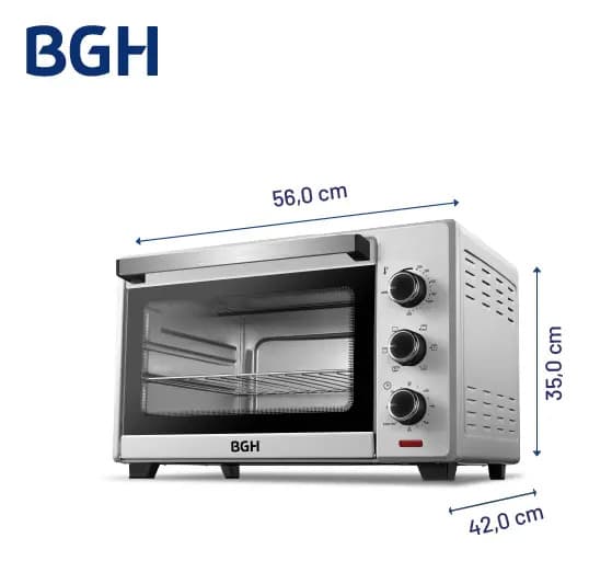 Horno Electrico Bgh 45litros Conveccion Grill Bhe45s22 Plateado — imagen 2