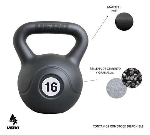 Pesa Rusa 16kg Kettlebells Pvc — imagen 3