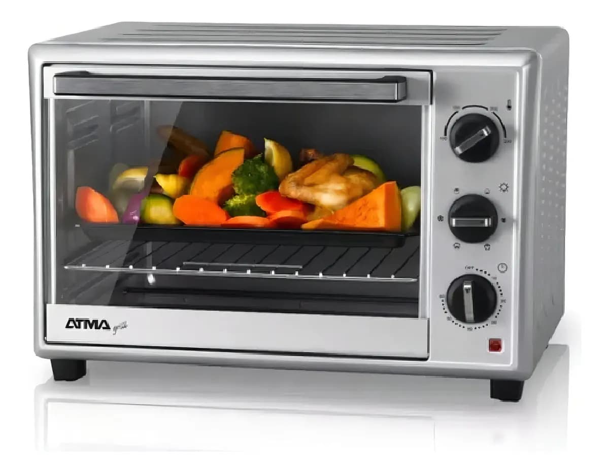 Horno Electrico Atma Hga3022 Grill 30l 1500w Timer 250° Gris