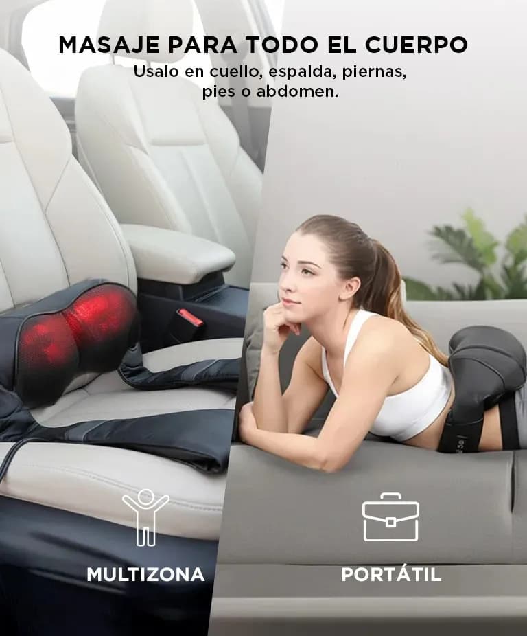 Masajeador Cervical Lumbar Gadnic 8 Nodos Terapia De Calor — imagen 4