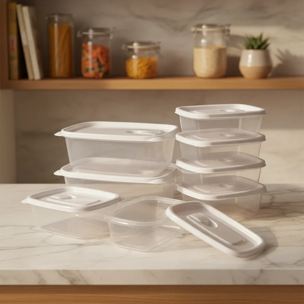 Tupper Hermetico Plastico Set X8 Contenedores Taper Cocina