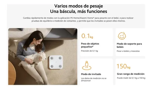 Balanza Xiaomi Mi Body Composition Scale S400 Bluetooth Medición de doble frecuencia 25 indicadores de salud hasta 150kg — imagen 7