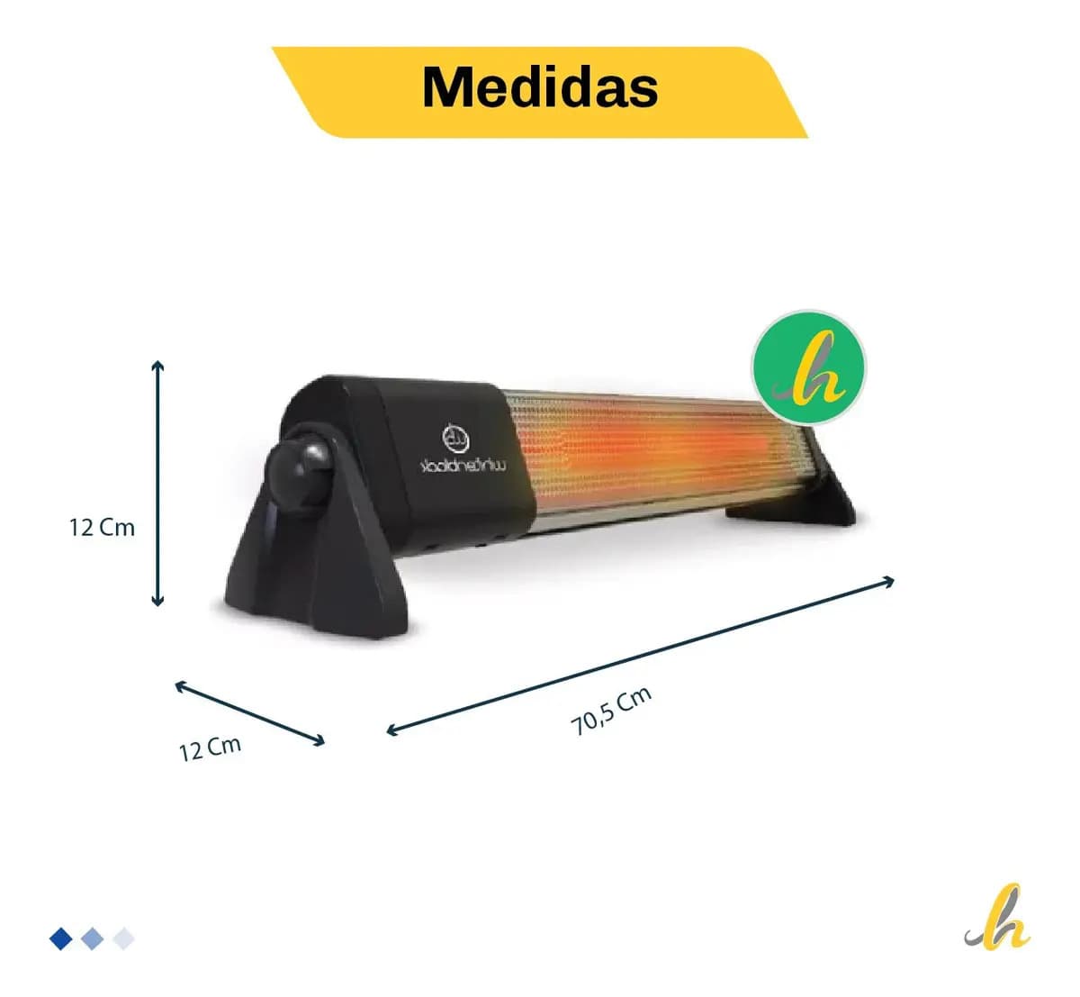 Estufa Cuarzo Horizontal 600/1200w — imagen 2