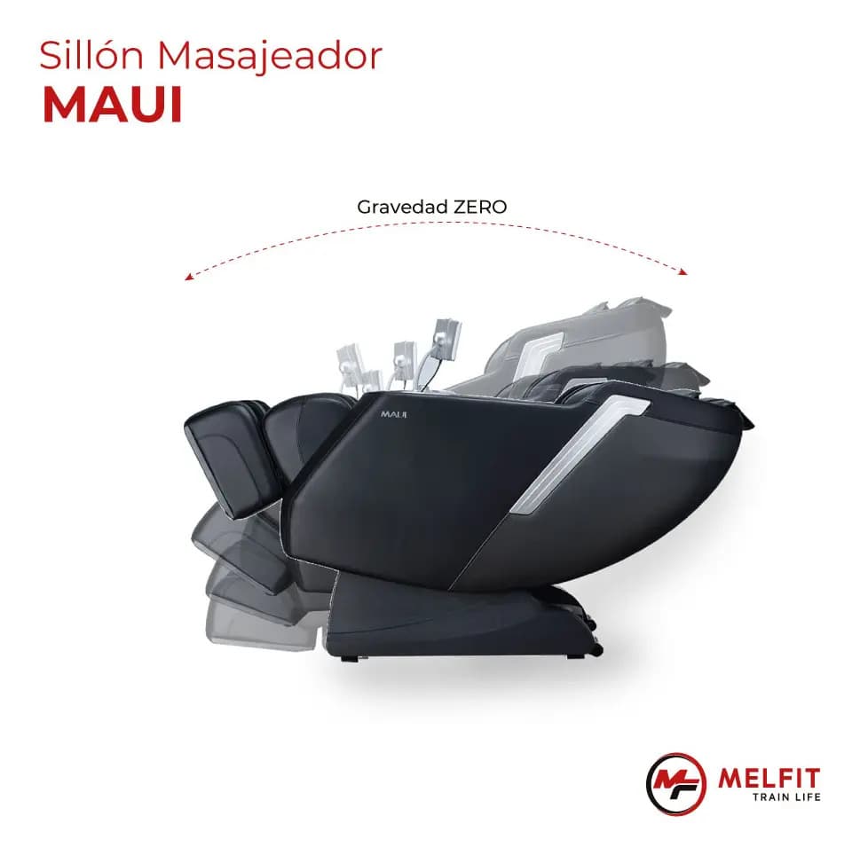 Sillón Masajeador Melfit Maui Rodillos Calor Bluetooth Color Negro Maui — imagen 5