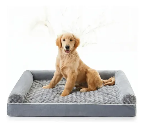Cama Ortopédica Para Perro Memory Foam Gel Antideslizante Gris Wbpetbed-01