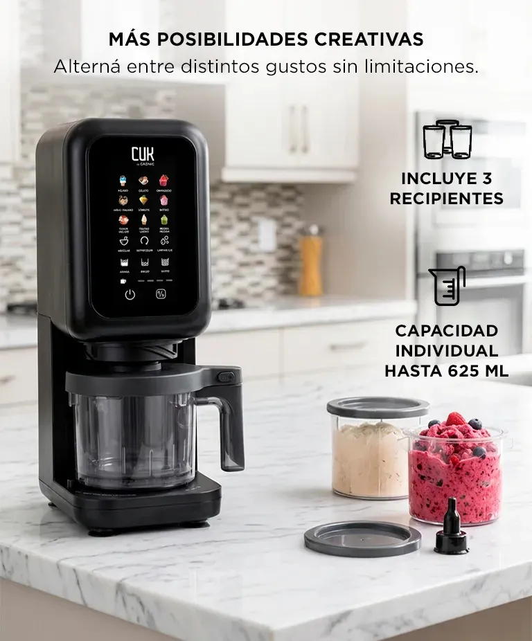 Máquina de Helados CUK by Gadnic MHELA009 — 12 Programas, 3 Recipientes — imagen 4