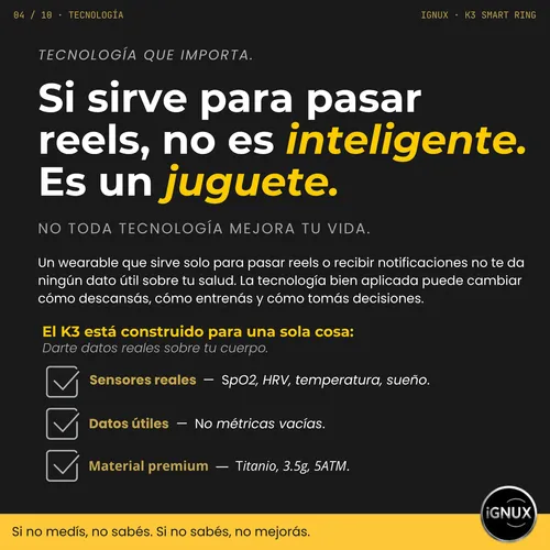 Anillo Inteligente Smart Ring Ignix K3 Titanio 5 ATM — imagen 3