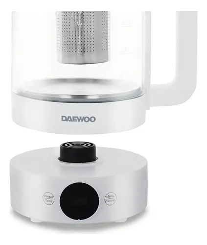Pava Electrica Digital Infussia 1.5l Infusor Vidrio Daewoo Color Blanco — imagen 2