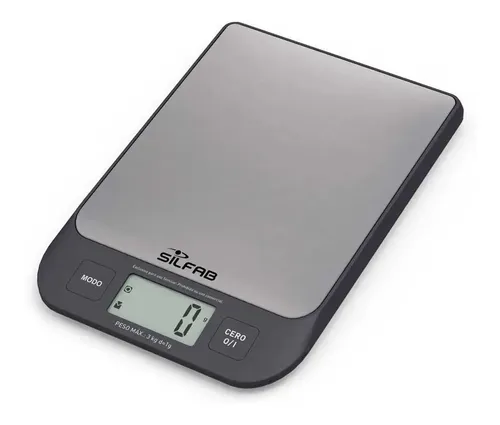 Balanza De Cocina Digital Acero Inox Antihuella Silfab Bc305 Capacidad máxima 3 kg Color Gris