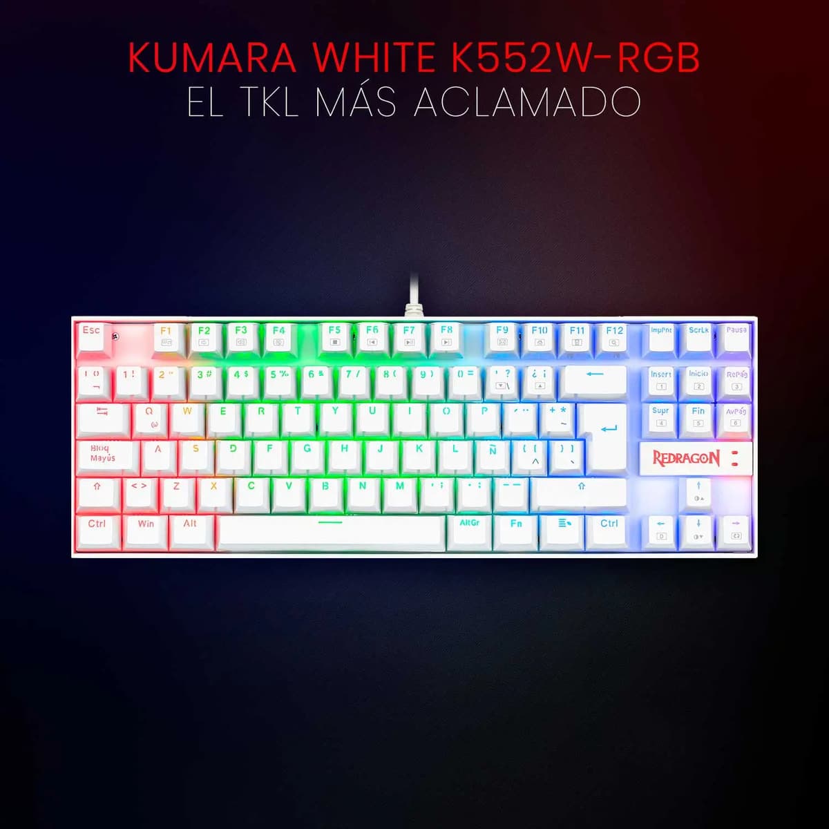 Teclado Gamer Redragon Kumara K552 Mecánico RGB Español Latinoamérica — imagen 2