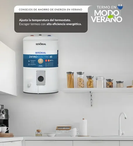 Termotanque Eléctrico Señorial TESZ-65 Zafiro Blanco 50 Litros Superior — imagen 2