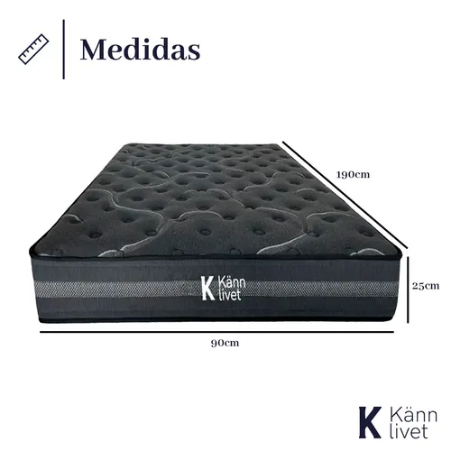 Colchón Känn Livet KL-Eterna 1½ Plaza — 90x190x25, Pillow Top, 200 kg — imagen 2