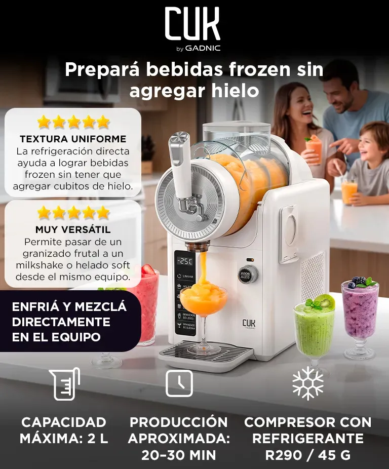 Máquina de Granizados y Helado CUK by Gadnic MHELA011 — 2 L, Compresor — imagen 2