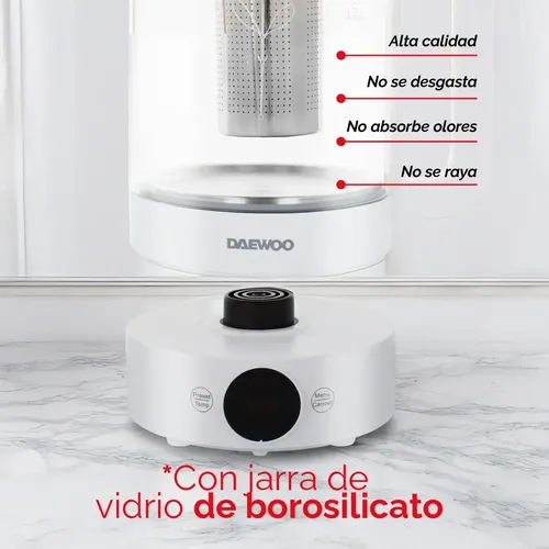 Pava Electrica Digital Infussia 1.5l Infusor Vidrio Daewoo Color Blanco — imagen 7