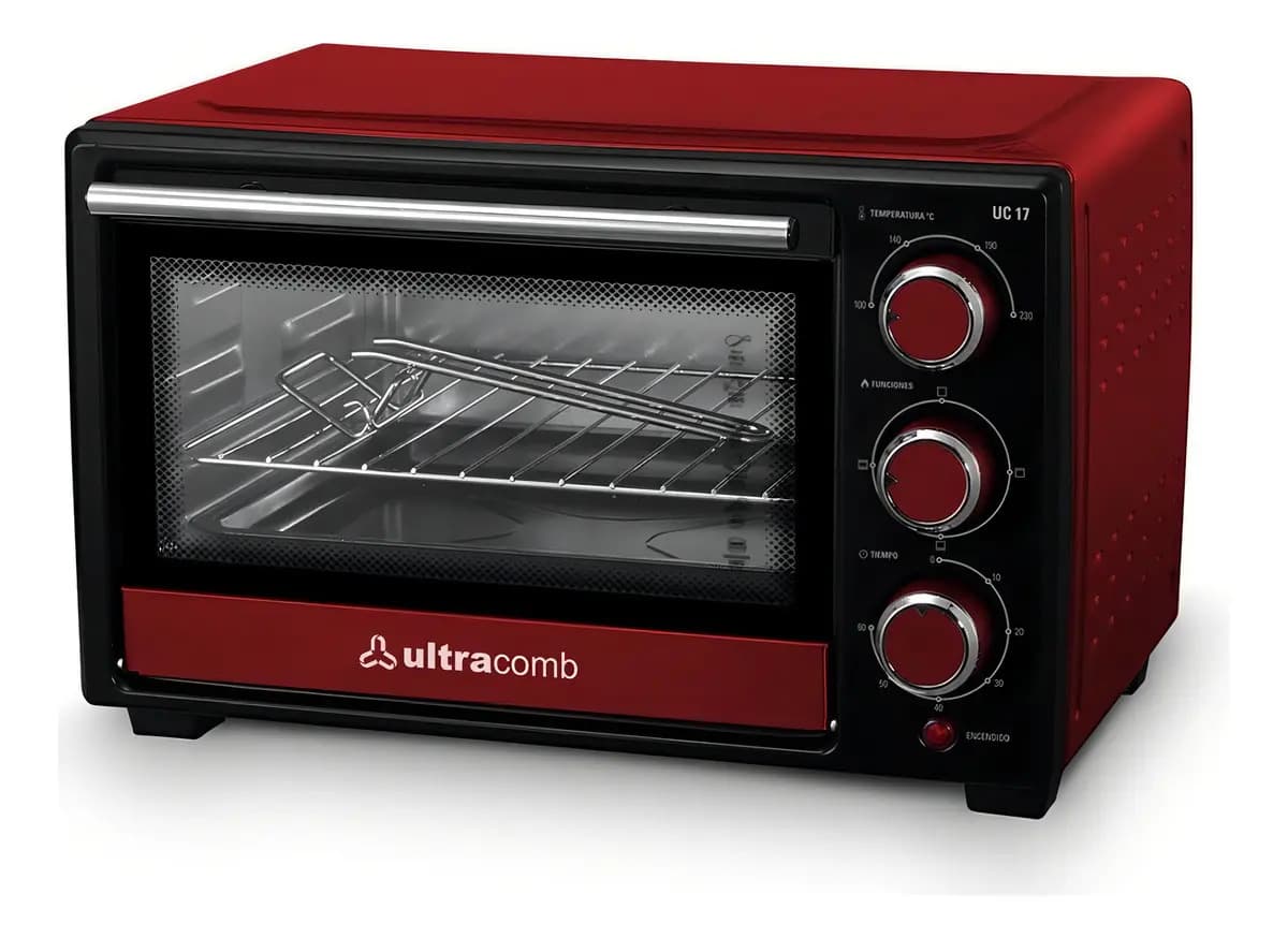 Horno Eléctrico de Mesa Ultracomb Uc-17 17litros Rojo/Negro 1280W