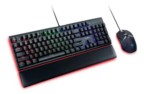 Combo Kit Gamer Teclado Mecanico + Mouse Optico Level Up Negro