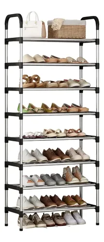 Zapateros Mueble Zapatos Organizador Zapatero De Metal Plateado De 8 Pisos