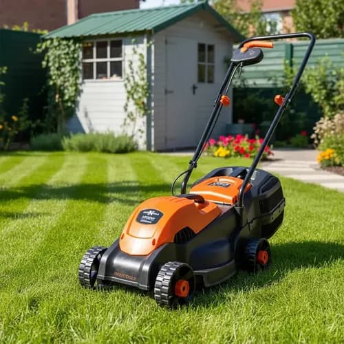 Cortadora de Césped Eléctrica Nebraska NEMECP1200 1200 W — 3 Alturas, Bolsa de 30 L