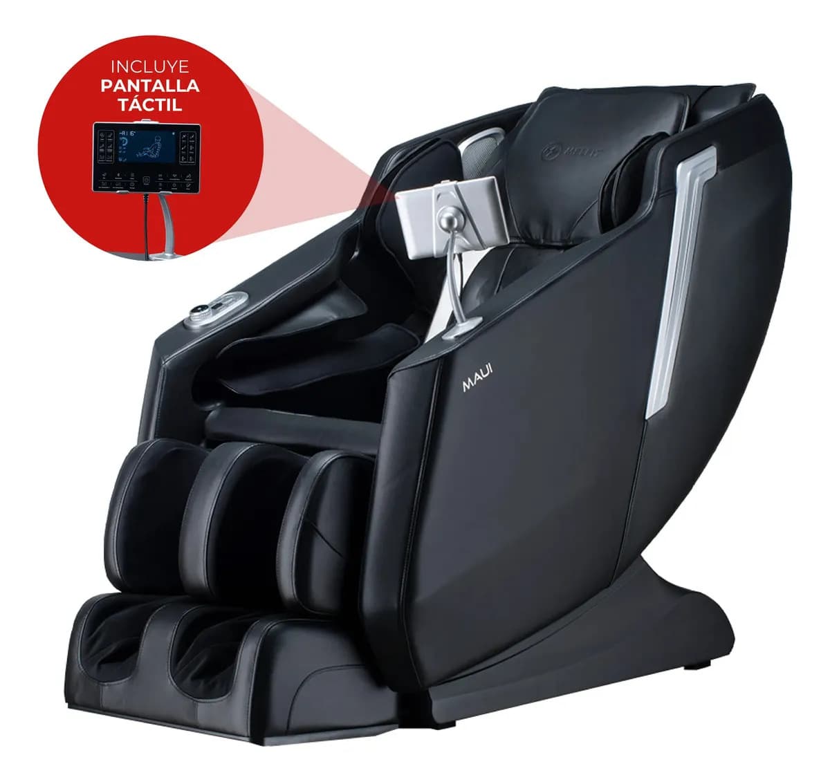 Sillón Masajeador Melfit Maui Rodillos Calor Bluetooth Color Negro Maui