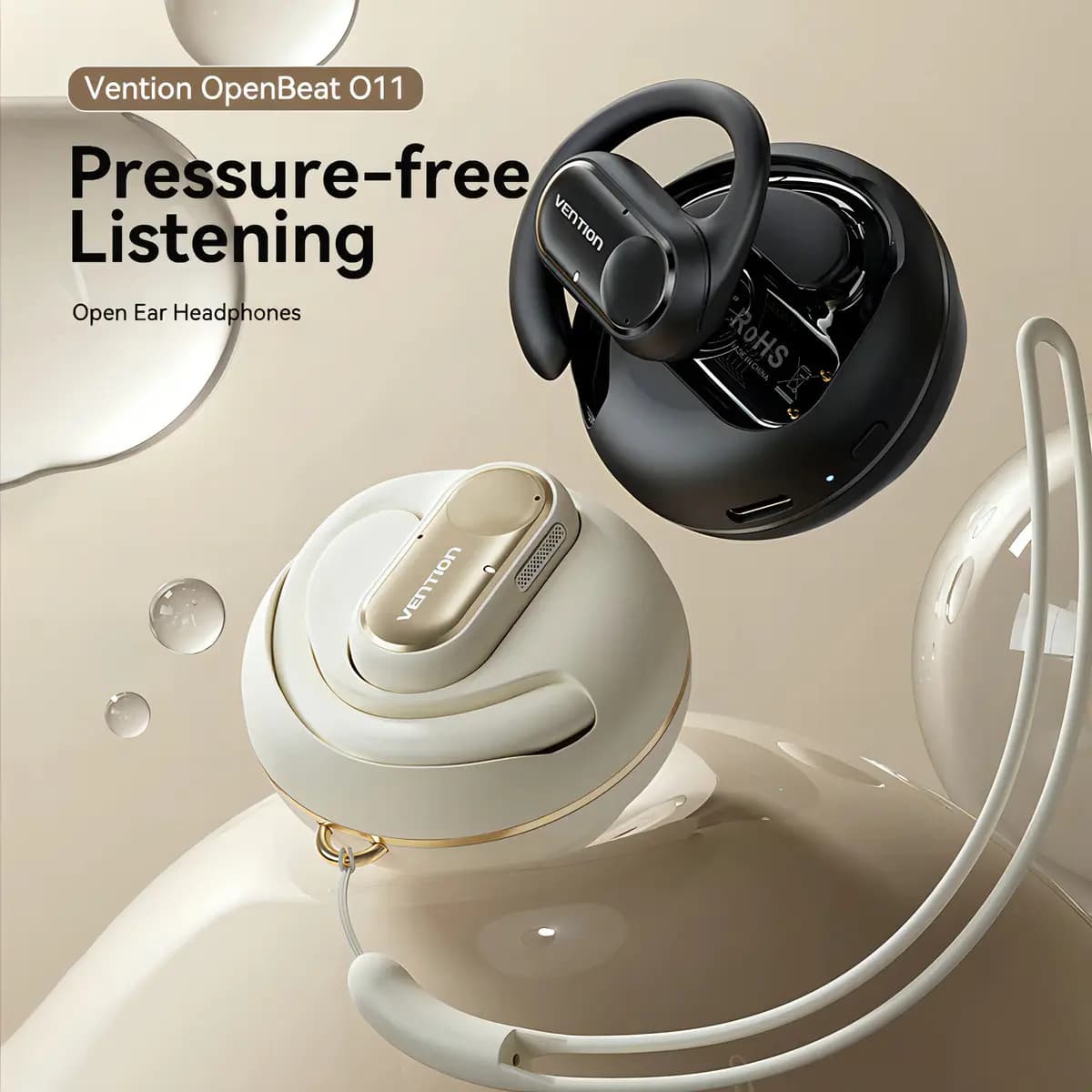 Auriculares Bluetooth Vention Open Ear Ipx5 Deportivo 35 Hs Negro — imagen 2