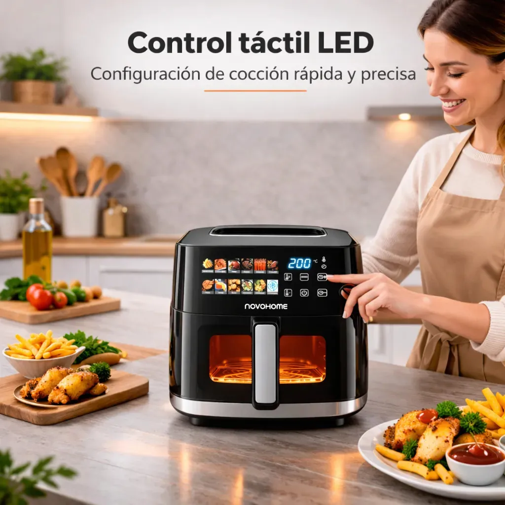 Freidora de Aire Novohome AH 802 WIX — 8,5 Litros, 1,7 kW, con Ventana — imagen 5