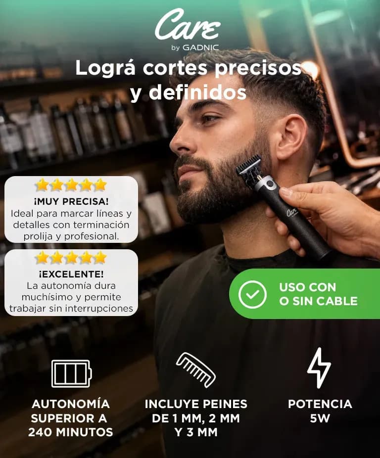 Cortadora Pelo Gadnic Patillera Profesional Recargable Inalambrica — imagen 2